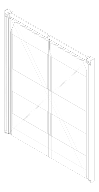 3D Documentation Image of Door Swing Coldshield FlexiblePVC 2400Series Double