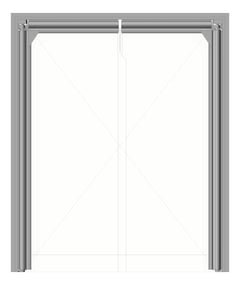 Front Image of Door Swing Coldshield FlexiblePVC 2400Series Double Frame