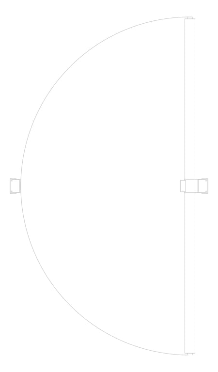 Plan Image of Door Swing Coldshield FlexiblePVC 2400Series Single Frame