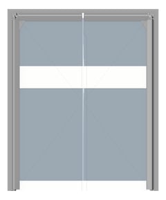 Front Image of Door Swing Coldshield FlexiblePVC 3000Series Double Frame
