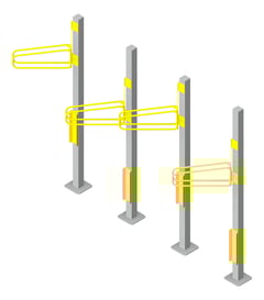 3D Presentation Image of Rack Bicycle Cora PostMounted Vertical Angled