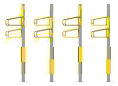Front Image of Rack Bicycle Cora PostMounted Vertical Angled Double