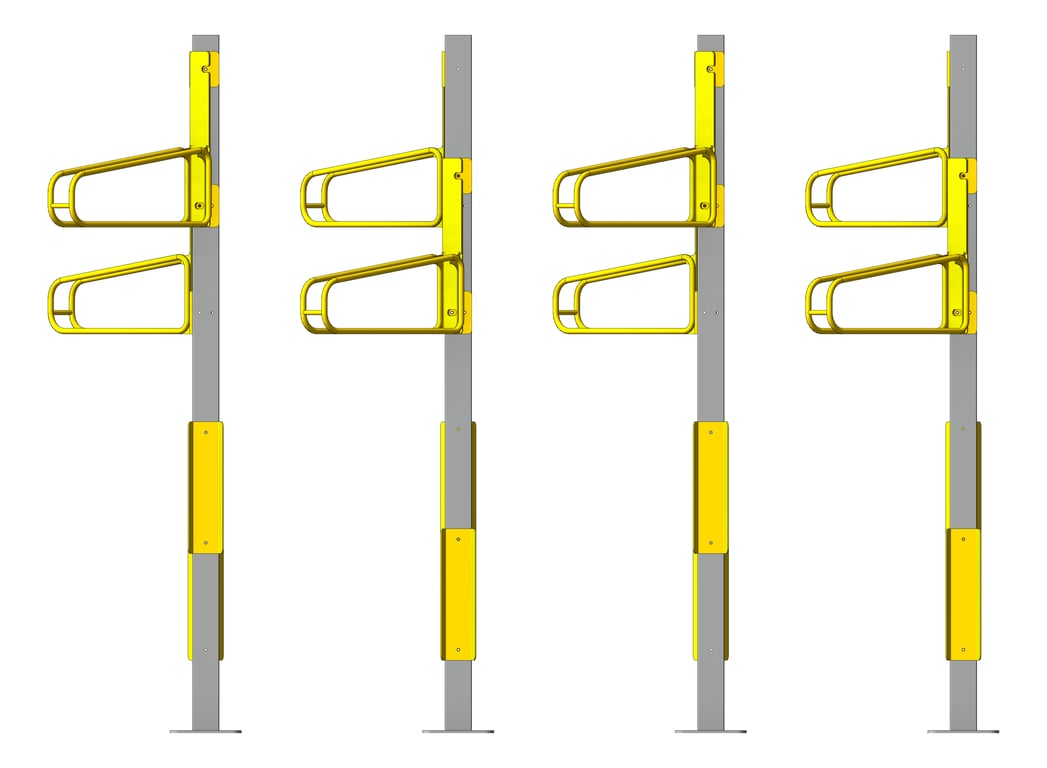 Front Image of Rack Bicycle Cora PostMounted Vertical Angled Double