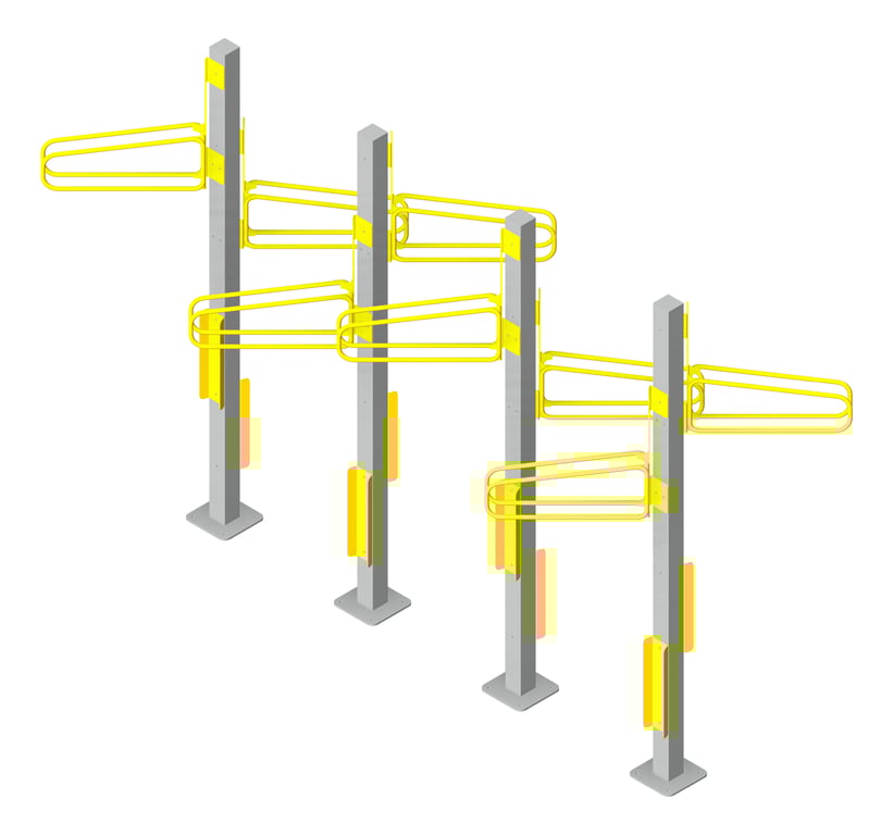 Navigate to Rack Bicycle Cora PostMounted Vertical Angled Dual