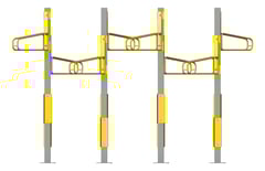 Front Image of Rack Bicycle Cora PostMounted Vertical Angled Dual