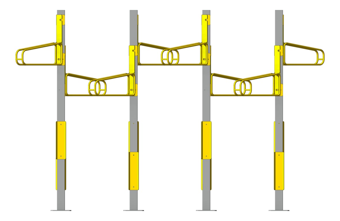 Front Image of Rack Bicycle Cora PostMounted Vertical Angled Dual