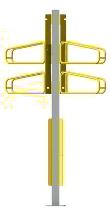 Left Image of Rack Bicycle Cora PostMounted Vertical Angled Dual