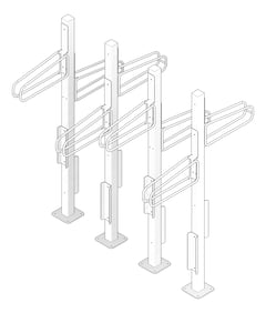 3D Documentation Image of Rack Bicycle Cora PostMounted Vertical Double