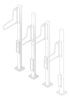 3D Documentation Image of Rack Bicycle Cora PostMounted Vertical Fenders