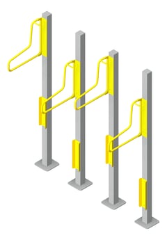 3D Presentation Image of Rack Bicycle Cora PostMounted Vertical Fenders