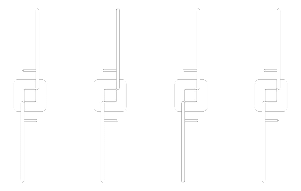 Plan Image of Rack Bicycle Cora PostMounted Vertical Fenders Double