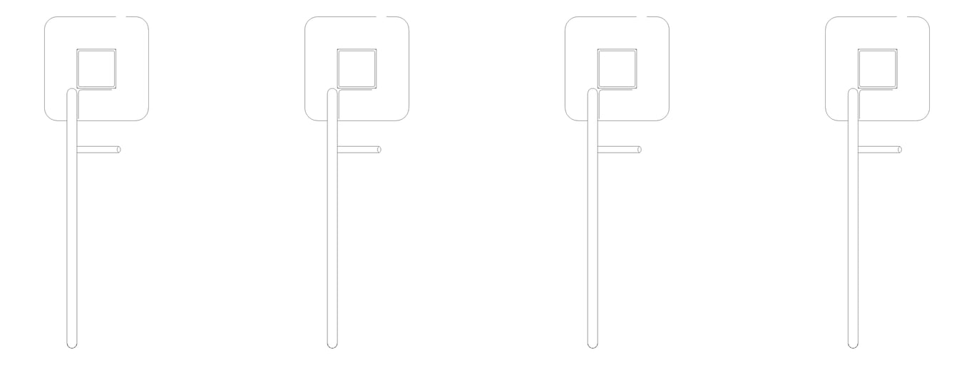 Plan Image of Rack Bicycle Cora PostMounted Vertical Fenders