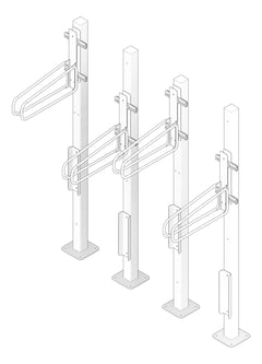 3D Documentation Image of Rack Bicycle Cora PostMounted Vertical Pivot