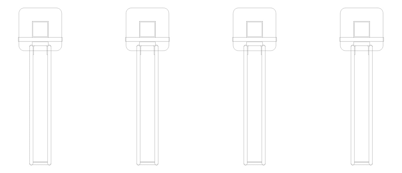 Plan Image of Rack Bicycle Cora PostMounted Vertical Pivot
