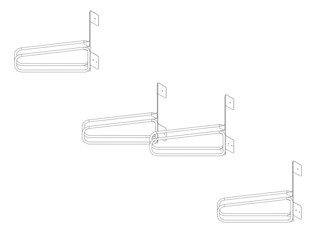 3D Documentation Image of Rack Bicycle Cora WallMounted Vertical Angled