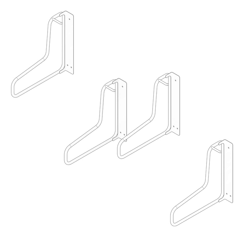 3D Documentation Image of Rack Bicycle Cora WallMounted Vertical Fenders