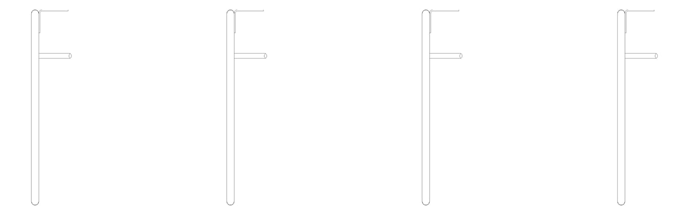 Plan Image of Rack Bicycle Cora WallMounted Vertical Fenders