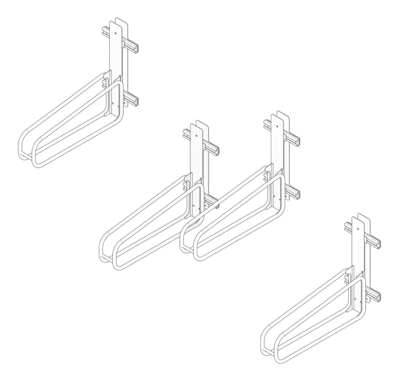 3D Documentation Image of Rack Bicycle Cora WallMounted Vertical Pivot