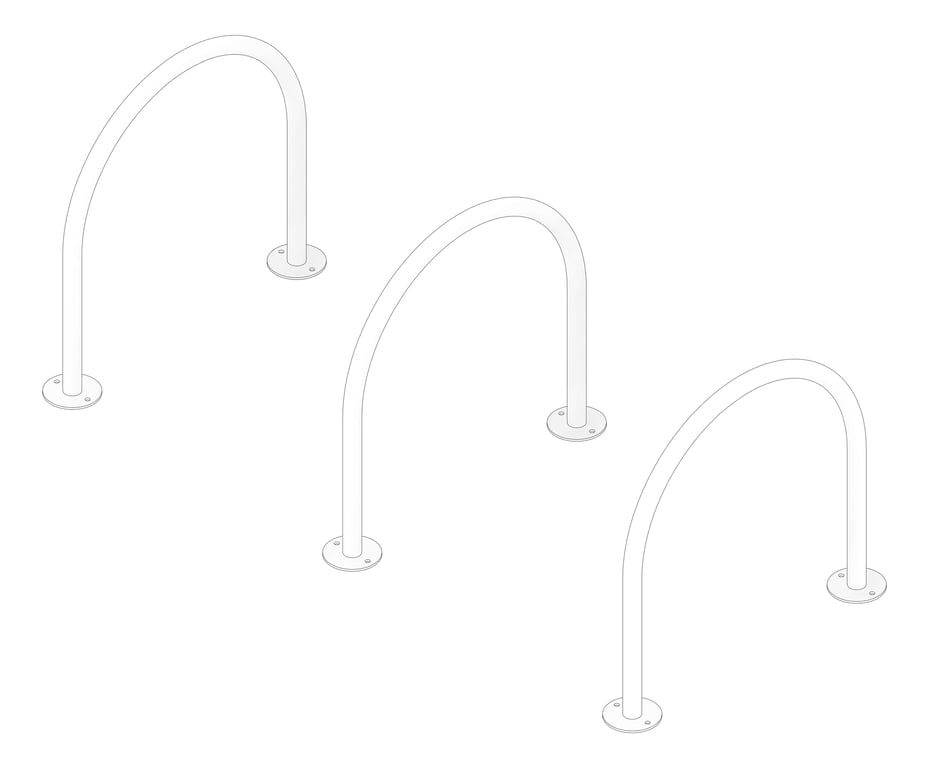 3D Documentation Image of Rail Bicycle Cora Rounded SurfaceMount