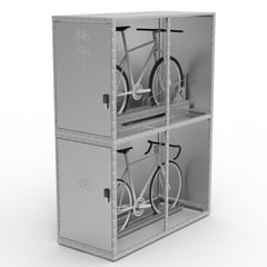 CBL-DT HD-HDG-GAL-PER-OPEN.png Image of Locker Bicycle Cora Double Stacked