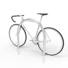 cbr2f-stainless-steel-bike-rail-with-bike-perspective.jpg Image of Rail Bicycle Cora Rounded