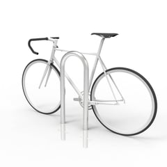 cbr3f-stainless-steel-bike-rail-with-bike-perspective.jpg Image of Rail Bicycle Cora Narrow