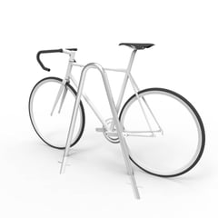 cbr5f-stainless-steel-bike-rail-with-bike-perspective.jpg Image of Rail Bicycle Cora Triangle