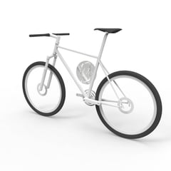 cwr1-wall-mount-bike-rack-stainless-steel-with-bike-perspective.jpg Image of Rack Bicycle Cora WallMounted