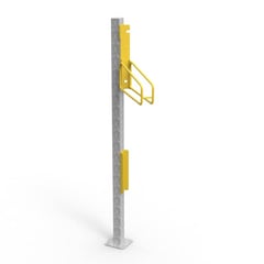 e3vr-45l-angled-vertical-bike-rack-with-e3vr-p-post-perspective.jpg Image of Rack Bicycle Cora PostMounted Vertical Angled Dual