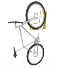 e3vr-f-vertical-bike-rack-with bike-perspective.jpg Image of Rack Bicycle Cora WallMounted Vertical Fenders