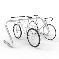expo-2000-stainless-bike-rack-6-10-capacity-bikes-perspective.jpg Image of Rack Bicycle Cora Expo 10Bay DoubleSpaced