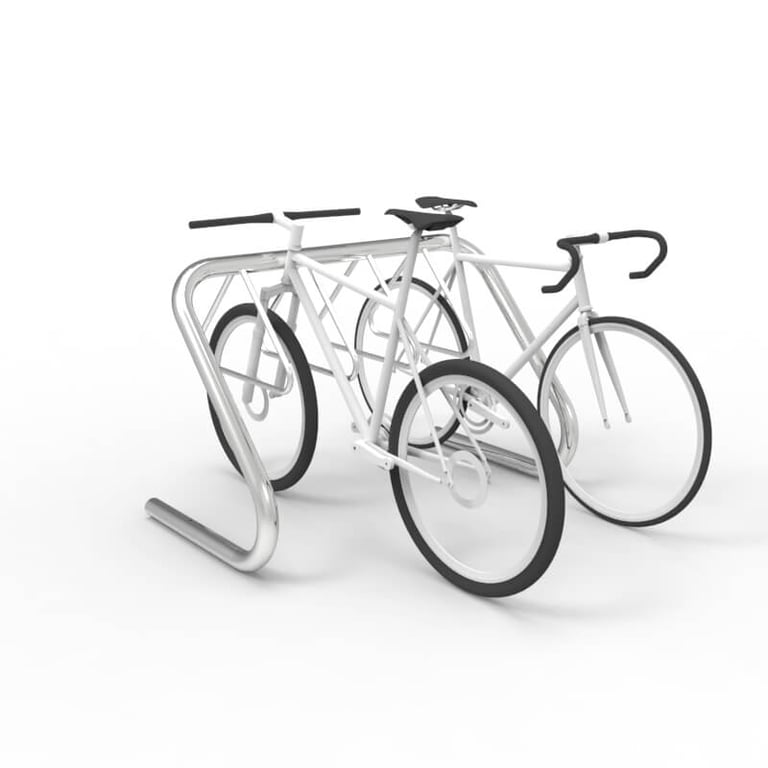 expo-4506-stainless-bike-rack-5-7-capacity-bikes-perspective.jpg Image of Rack Bicycle Cora Expo 7Bay