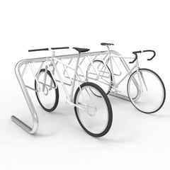 expo-7510-stainless-bike-rack-7-10-capacity-bikes-perspective.jpg Image of Rack Bicycle Cora Expo 10Bay