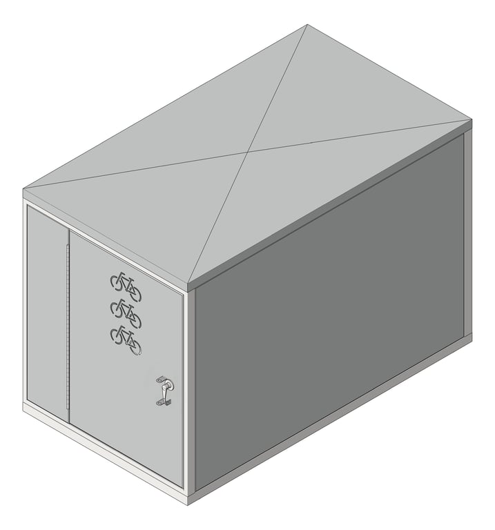 3D Shaded Image of Locker Bicycle Cora Double