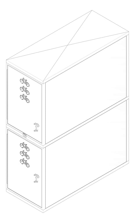 3D Documentation Image of Locker Bicycle Cora Double Stacked