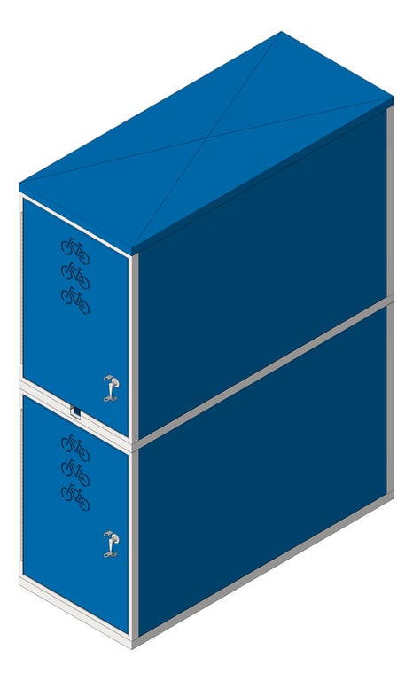 3D Shaded Image of Locker Bicycle Cora Double Stacked
