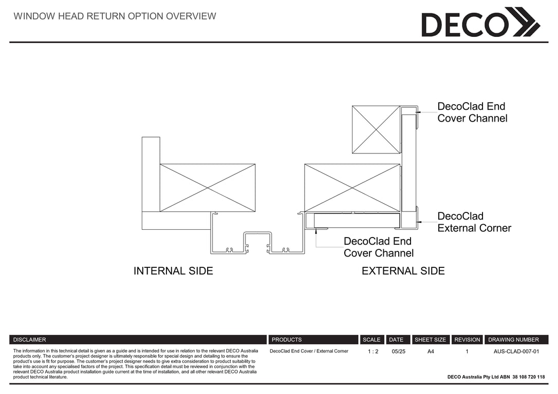 Navigate to AUS-CLAD-007-01 - WINDOW HEAD RETURN OPTION OVERVIEW