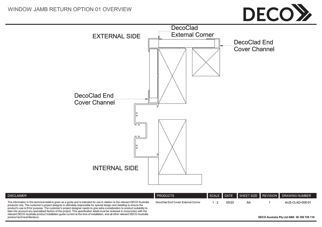 Navigate to AUS-CLAD-008-01 - WINDOW JAMB RETURN OPTION 01 OVERVIEW