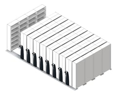 3D Shaded Image of Shelving Track Dexion MekDrive3 Compactus