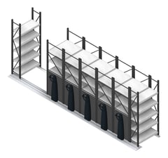 3D Shaded Image of Shelving Track Dexion MekDrive3 Compactus Longspan2