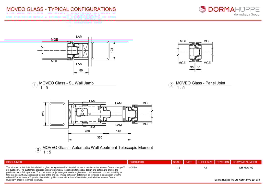 DH-MOV-02 - MOVEO GLASS - TYPICAL CONFIGURATIONS