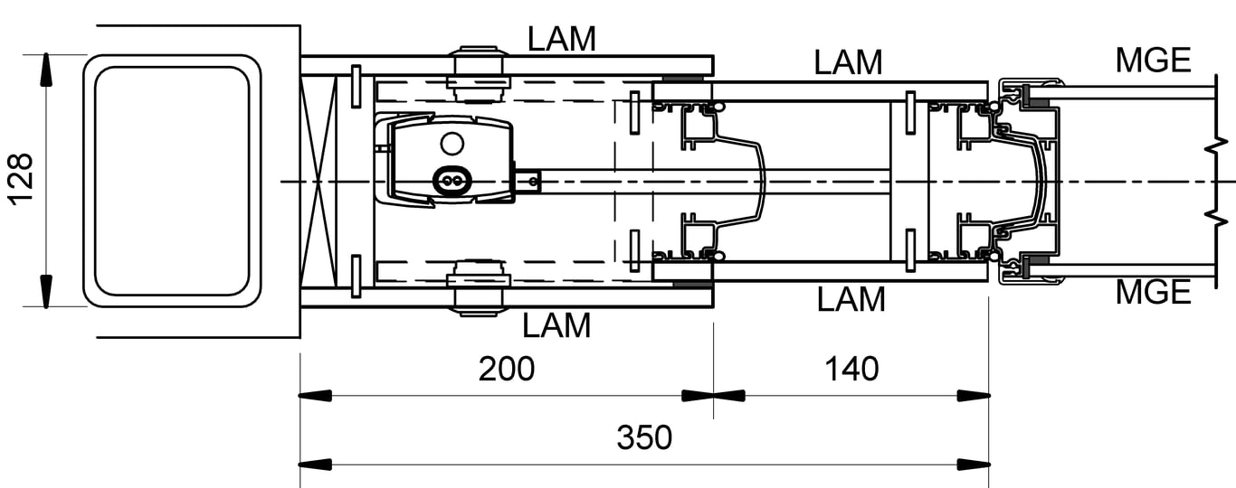 Navigate to MOVEO Glass - Automatic Wall Abutment Telescopic Element