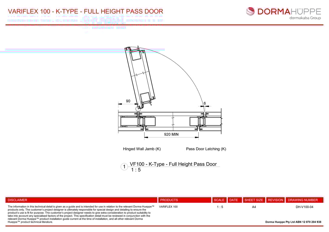 Navigate to DH-V100-04 - VARIFLEX 100 - K-TYPE - FULL HEIGHT PASS DOOR