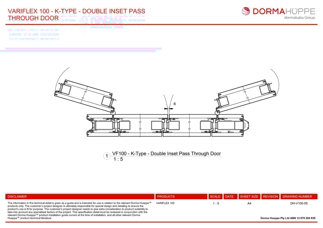 DH-V100-05 - VARIFLEX 100 - K-TYPE - DOUBLE INSET PASS THROUGH DOOR