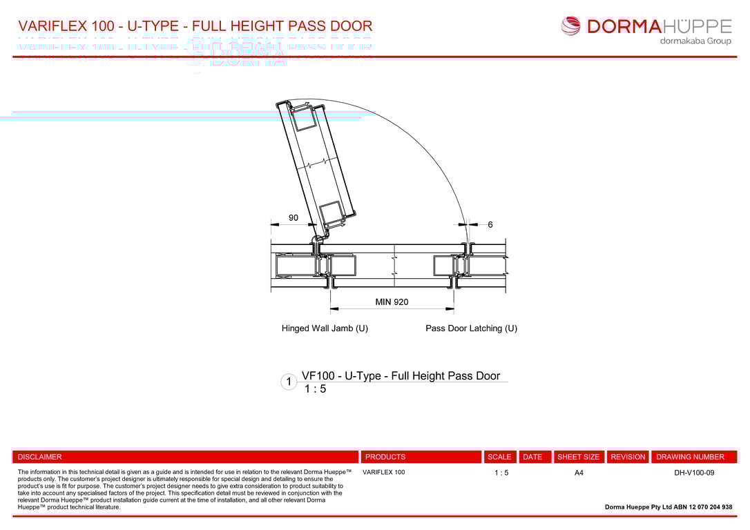 Navigate to DH-V100-09 - VARIFLEX 100 - U-TYPE - FULL HEIGHT PASS DOOR