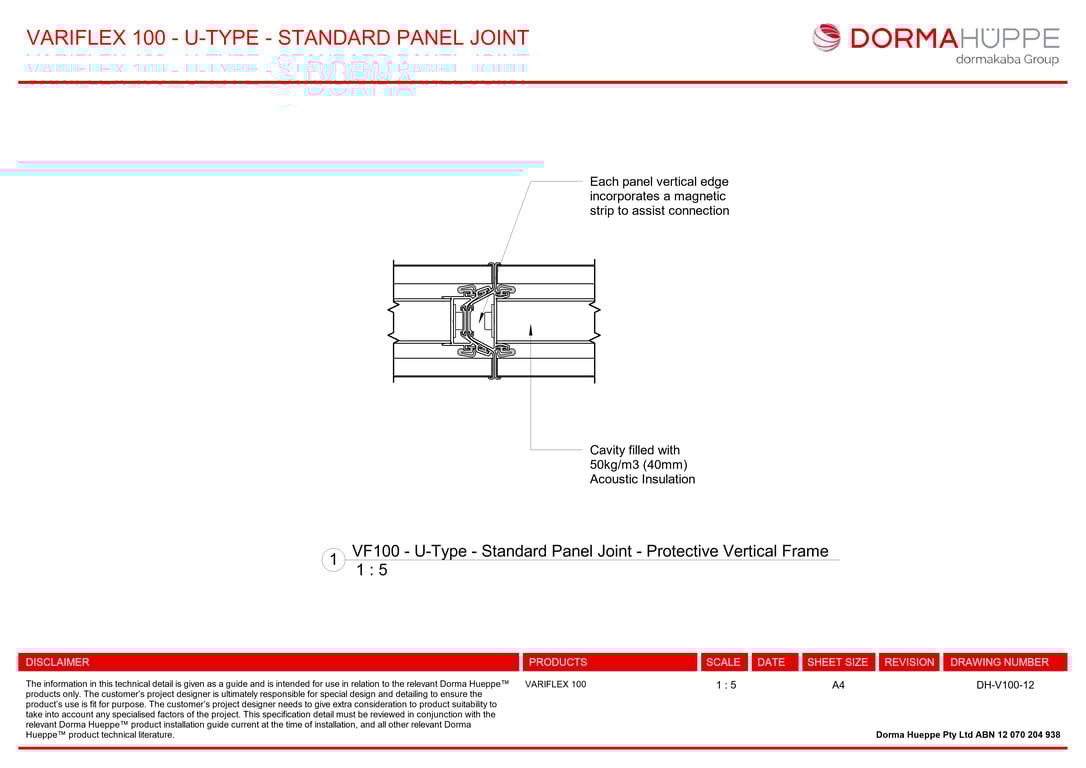 Navigate to DH-V100-12 - VARIFLEX 100 - U-TYPE - STANDARD PANEL JOINT