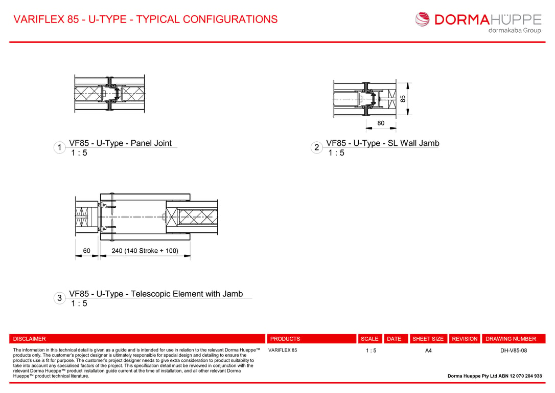 Navigate to DH-V85-08 - VARIFLEX 85 - U-TYPE - TYPICAL CONFIGURATIONS