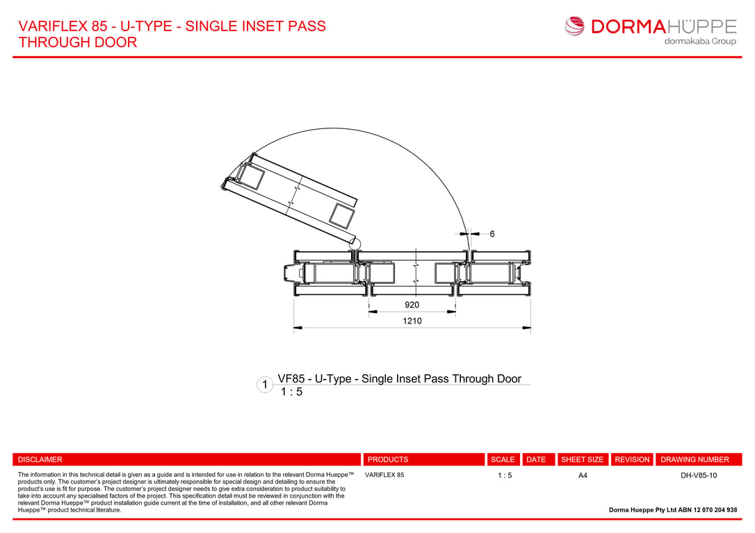 Navigate to DH-V85-10 - VARIFLEX 85 - U-TYPE - SINGLE INSET PASS THROUGH DOOR