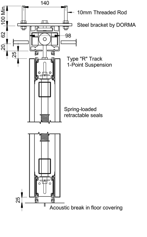 Navigate to VF100 - Panel Full Height - R-Track 1-Point Suspension