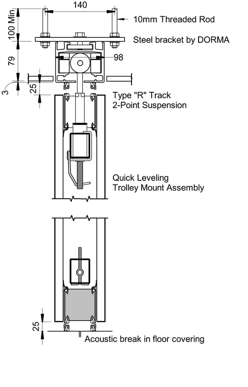 Navigate to VF100 - Panel Full Height - R-Track 2-Point Suspension